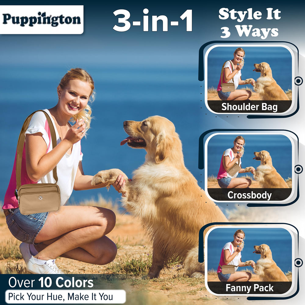 Puppington treat pouch easy-clean pocket for quick rewards during training sessions.
