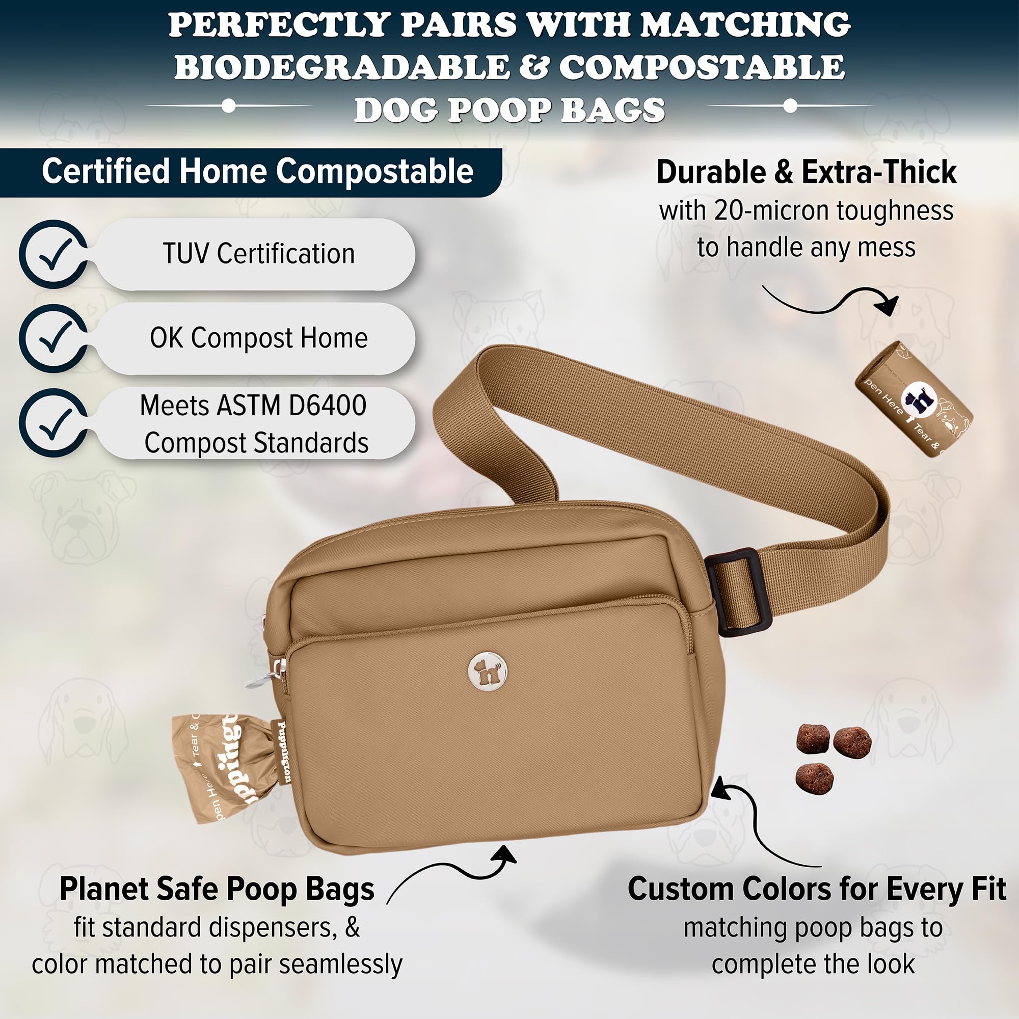 Puppington water-resistant exterior maintains a fresh look even after outdoor adventures.