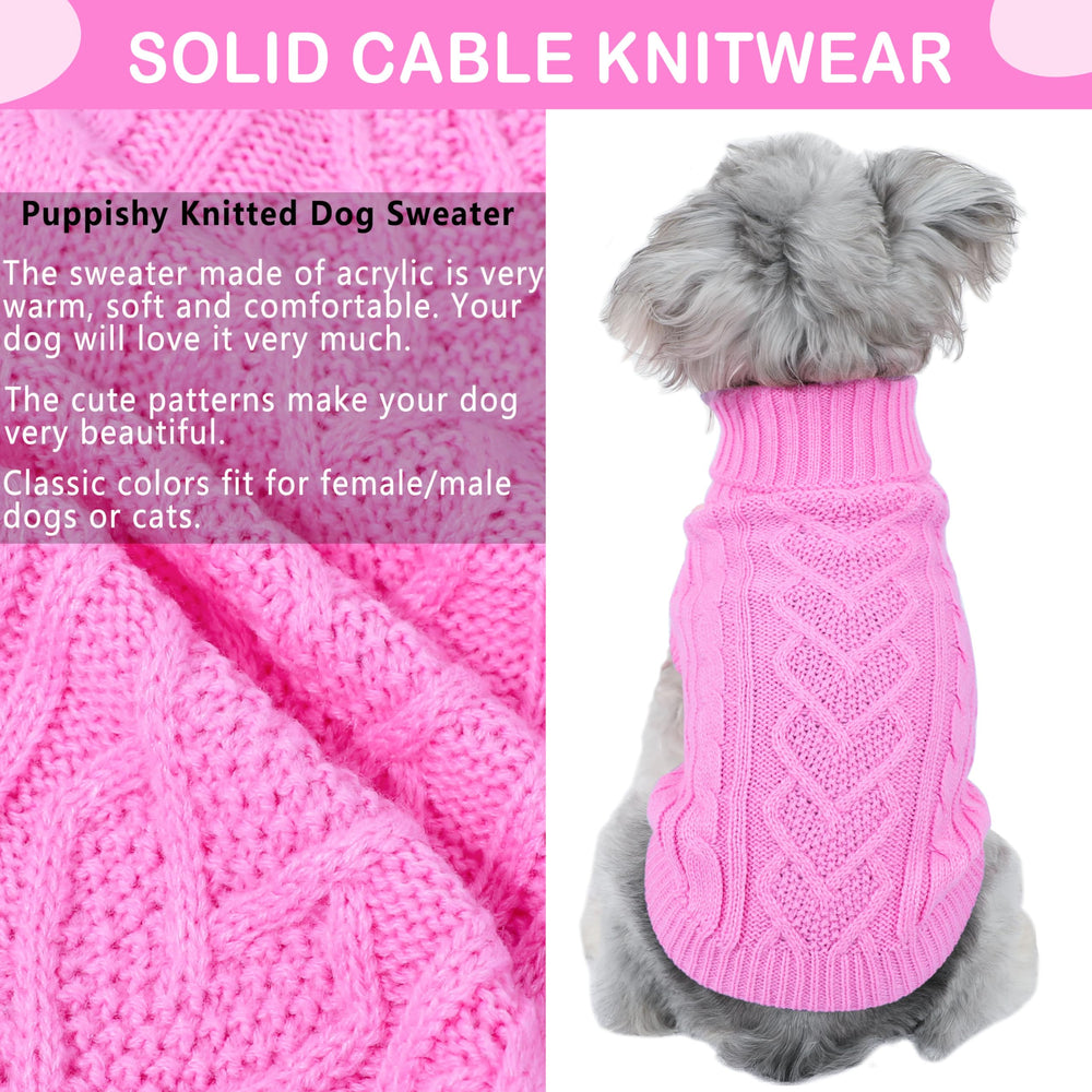 Puppishy back-design heart pattern pink dog sweater enhances style and daily wear