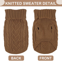 Puppishy dachshund sweater side view highlights soft acrylic fabric and elastic fit.