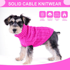 Puppishy dog-sweater rose back-pattern shows heart twists for festive look.