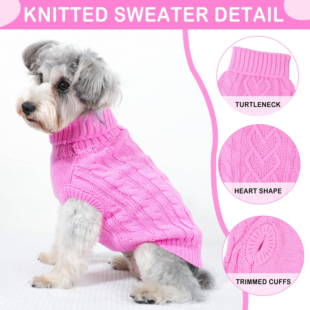 Puppishy dog sweater pink back pattern highlights cute style and secure fit for small pets.