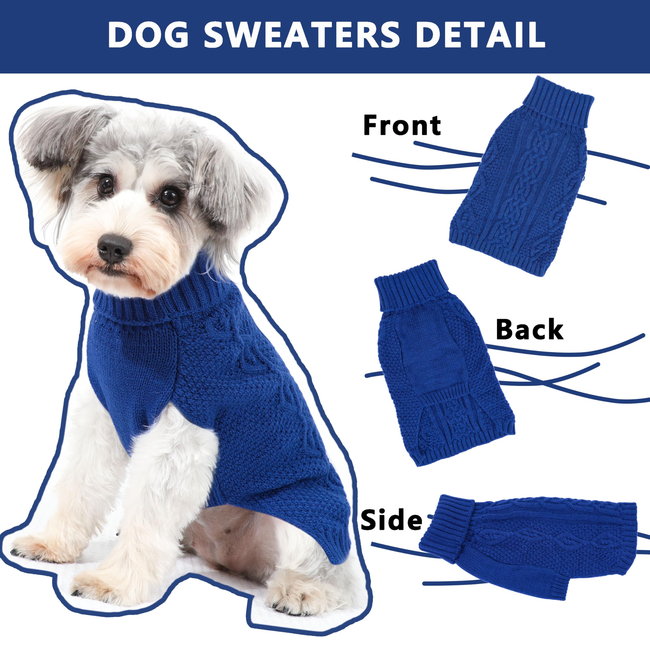 Puppishy knit dog sweater closeup yarn showing soft warmth and cozy texture