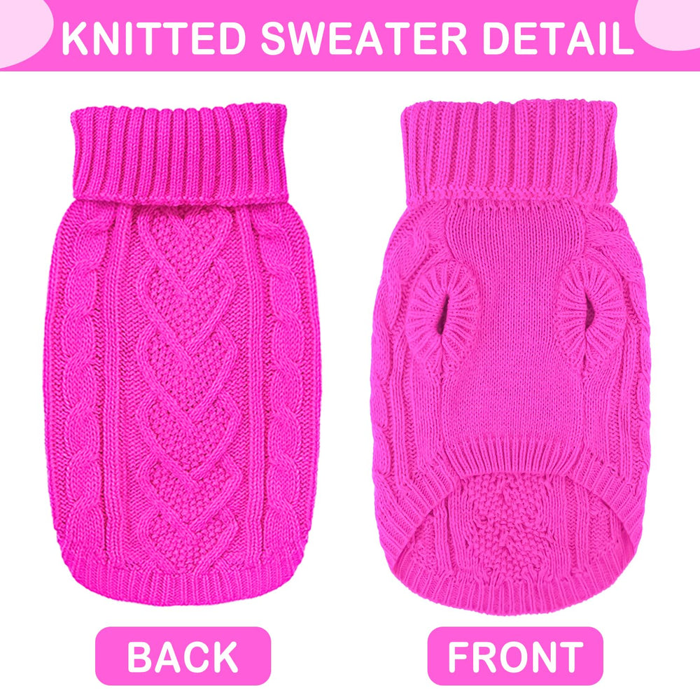 Puppishy knitted-dog-sweater-rose soft-knit texture emphasizes gentle warmth.