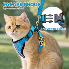 PUPTECK soft breathable mesh harness keeps cats comfortable in warm weather.
