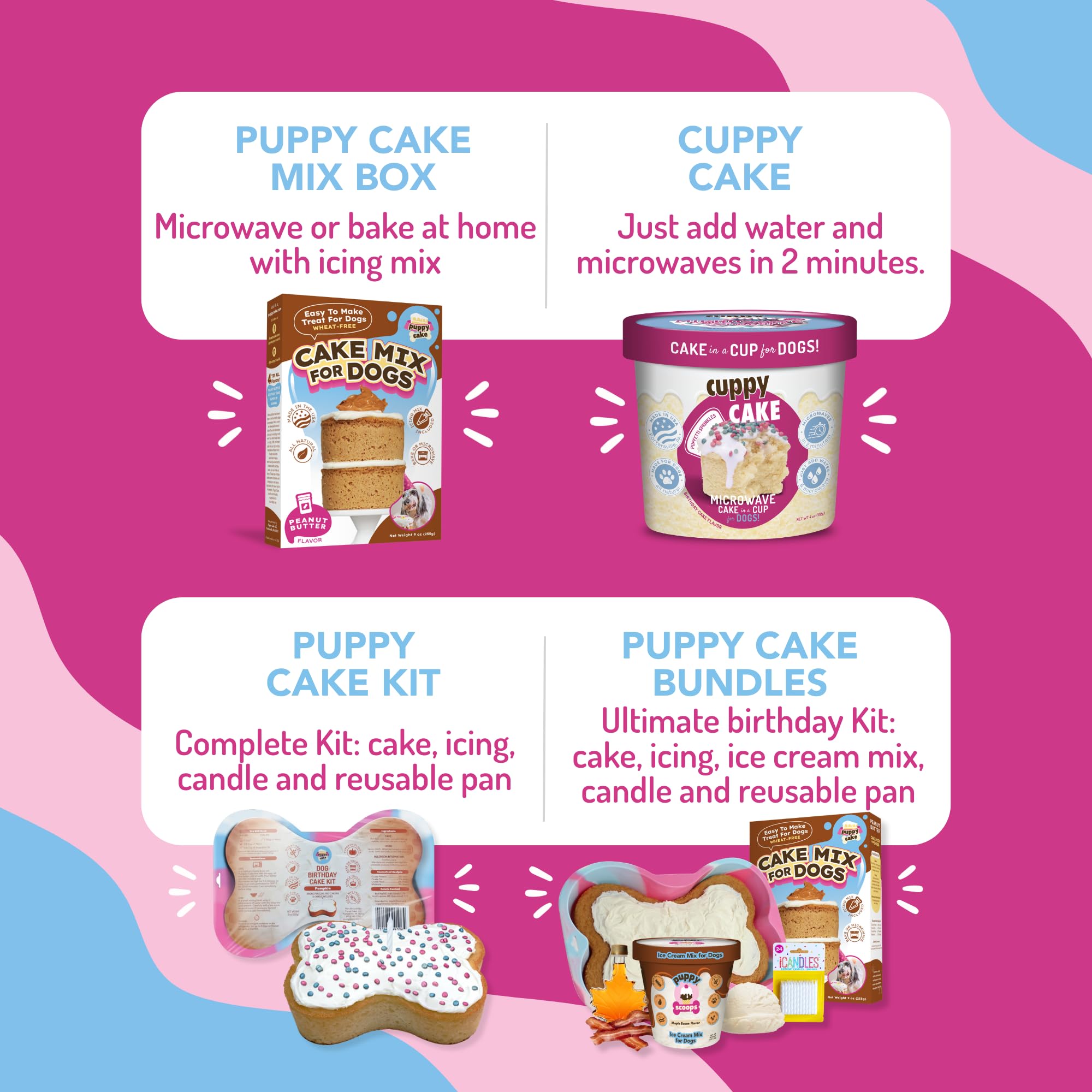Puppy Cake Cuppy Cake two pack is ideal for celebrations.