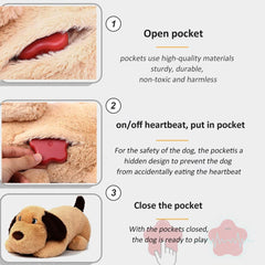 PUPPY KNOW plush heartbeat module visible for realistic heartbeat sensation