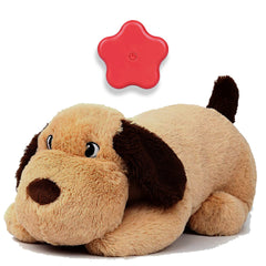PUPPY KNOW heartbeat toy plush beige calms anxious dogs with soothing heartbeat sound