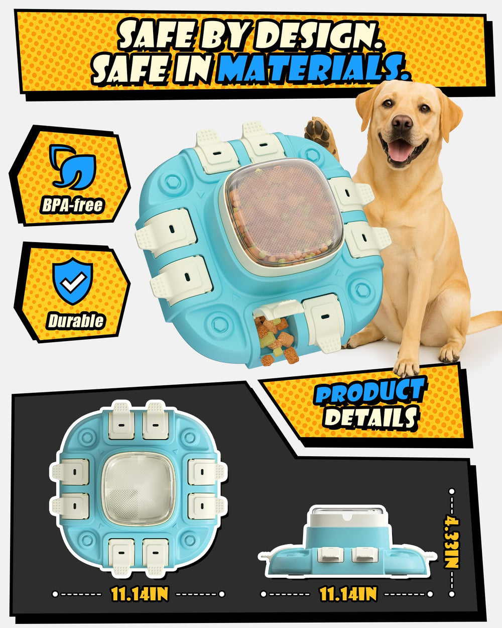 Puppyspout food-grade PP material close-up highlights BPA-free safety.