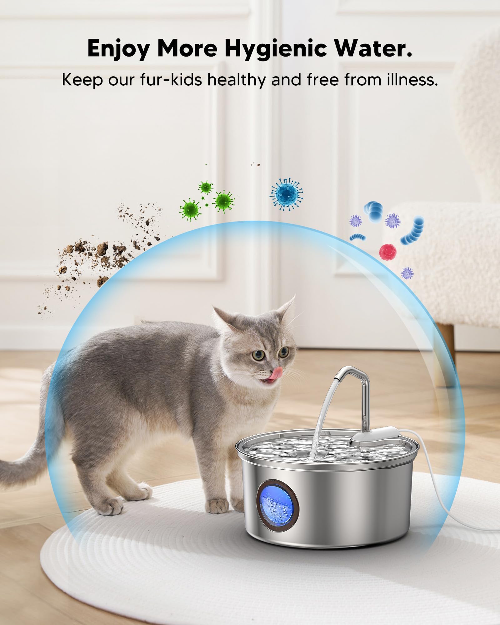 PuppySpout stainless steel fountain compatibility supports multi-pet homes.