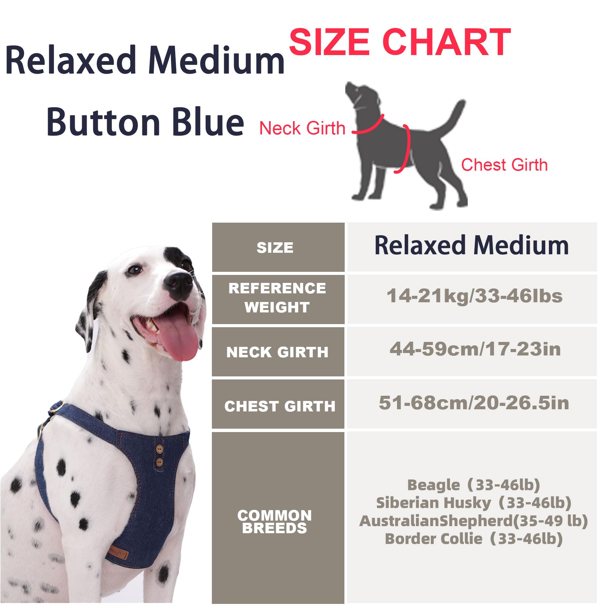 Puppytie dog harness medium blue vest featuring no-pull design to reduce neck strain.