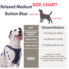 Puppytie dog harness medium blue vest featuring no-pull design to reduce neck strain.