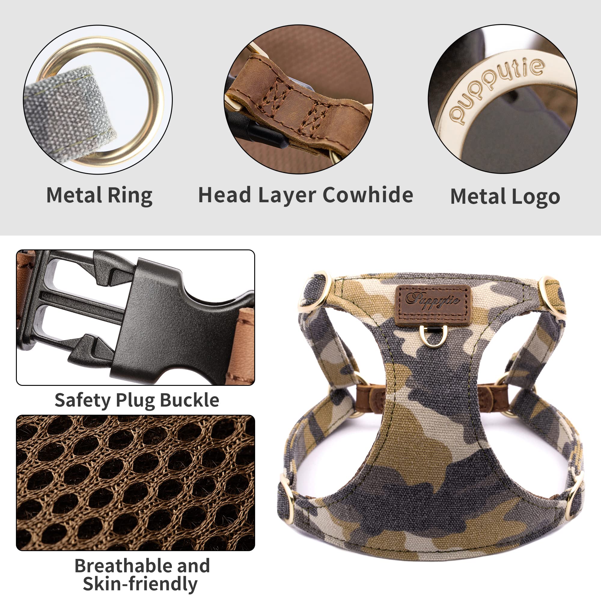 Puppytie easy-walk design harness helps gentle control during outdoor strolls