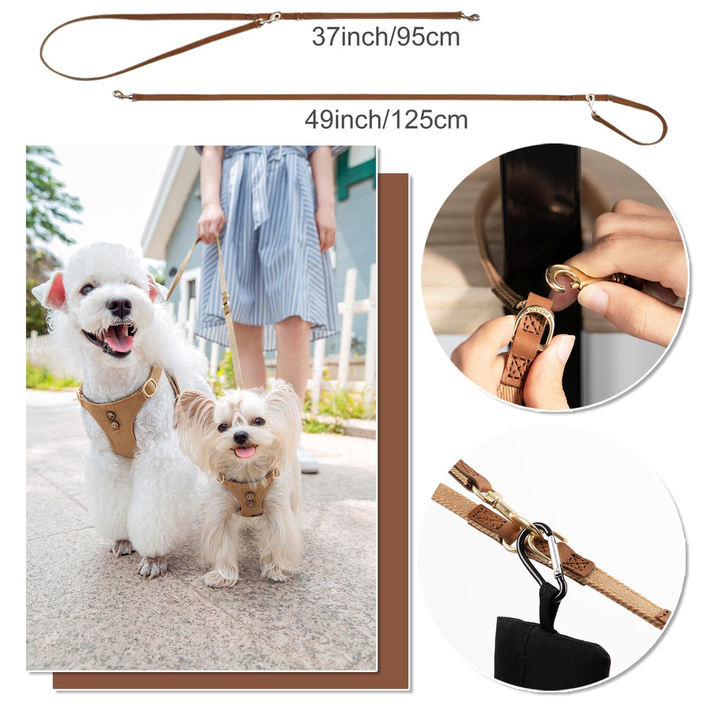Puppytie multifunction leash extends to 49 inches for flexible daily use.