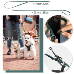 Puppytie No Pull Harness dual-length leash 49in and 37in for versatile walking