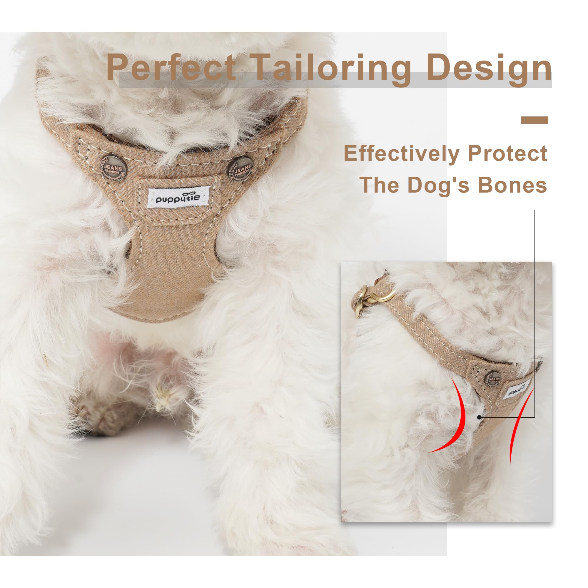 Puppytie No-Pull Harness featuring rounded adjustment buckle for safe workouts.