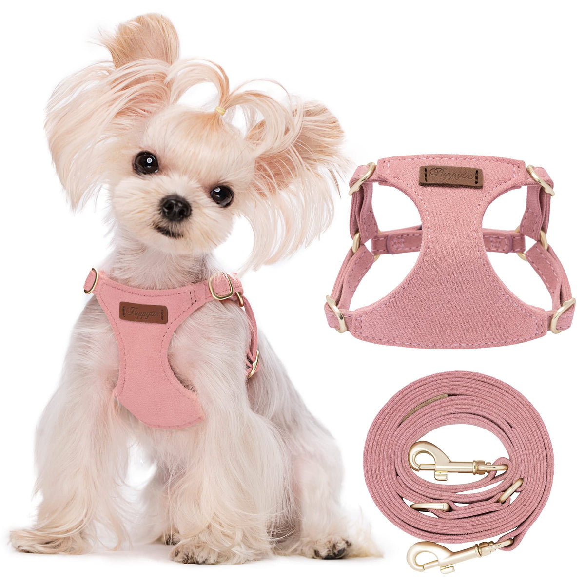 Puppytie No Pull XS harness close-up buckle, secure fit for daily walks.