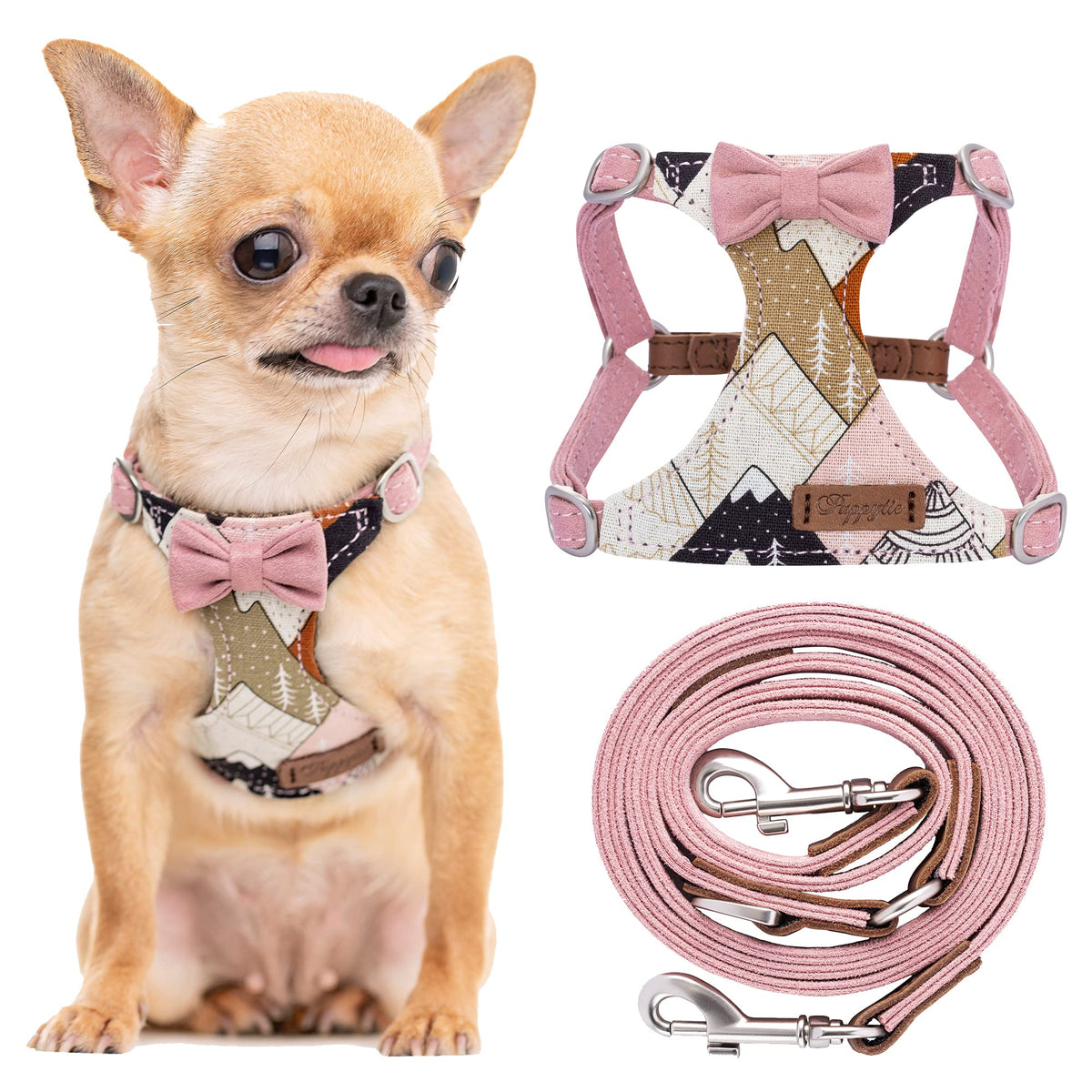 Puppytie No Pull XS harness side view for compact escape-proof fit.