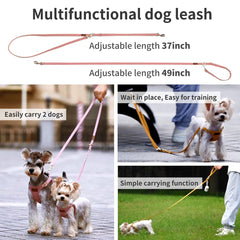 Puppytie pink escape-proof harness on a small dog for safety.