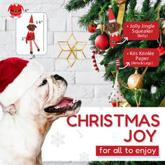 PUPROAR Pooch on a Perch elf toy is lightweight for easy tossing and carrying.