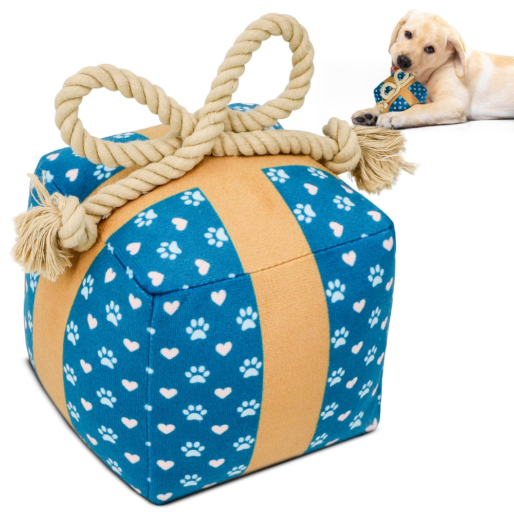PUPROAR Regalo-juguete-perro en caja, ideal para cumpleaños.