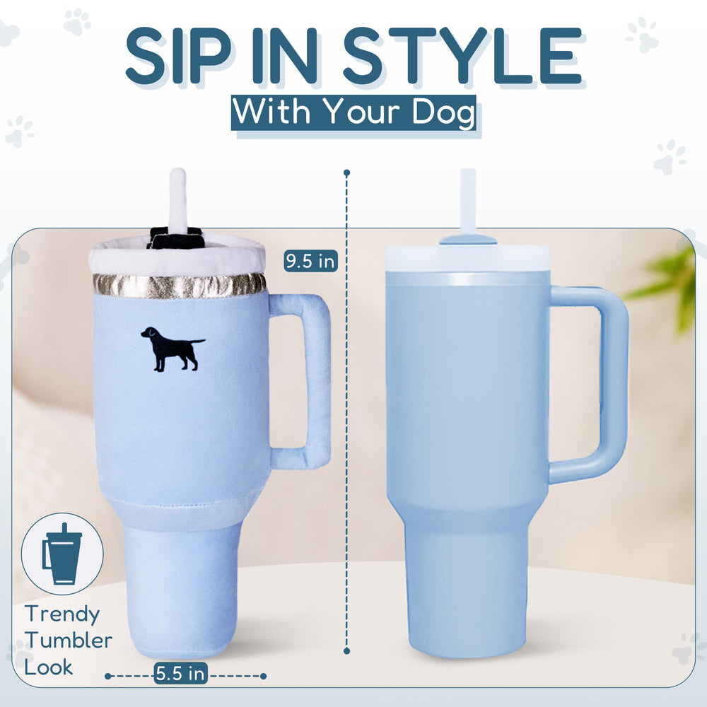 Regalo para perros: Pup Cup Tumbler azul chambray, ideal para cumpleaños.