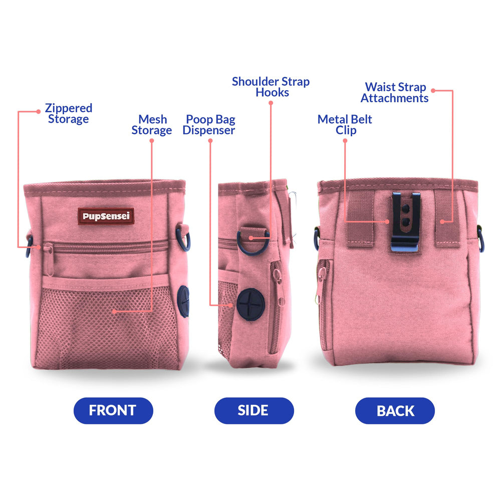 PupSensei light pink pouch ready for everyday training routines.