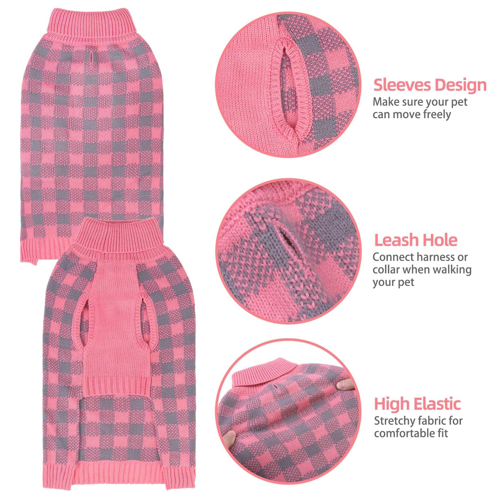 PUPTECK sweater features leash hole for easy outdoor walking.