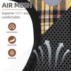 PUPTECK adjustable dog harness yellow side view highlighting breathable mesh comfort for all-day wear