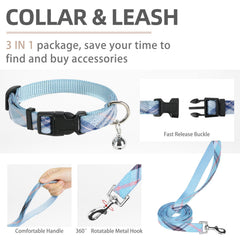 PUPTECK collar with bell blue for daily wear and audible alert