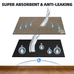 PUPTECK dog food mat waterproof surface protects floors from leaks