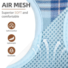 PUPTECK dog harness blue XS side view highlighting breathable mesh comfort