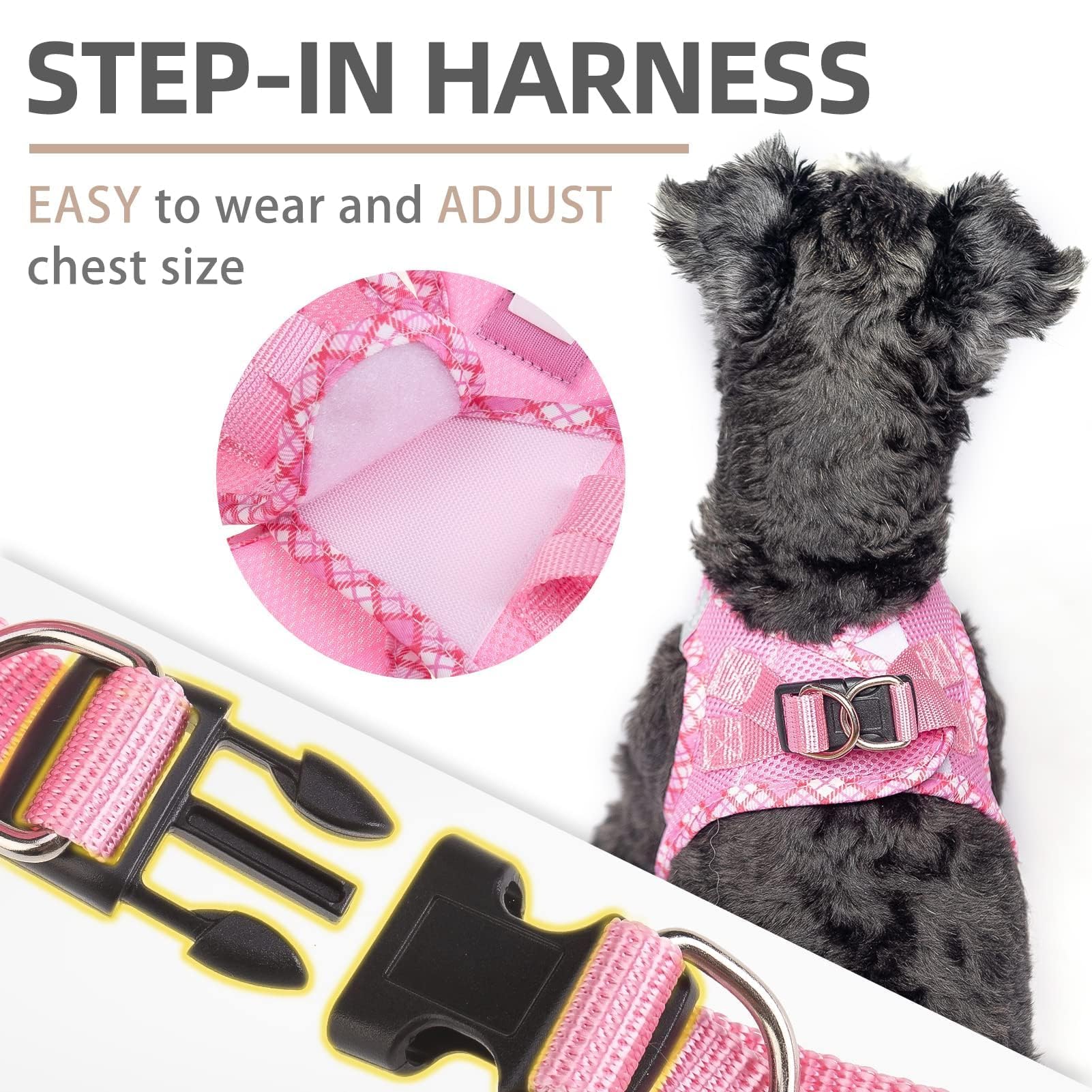 PUPTECK dog harness no-pull design reduces neck strain.