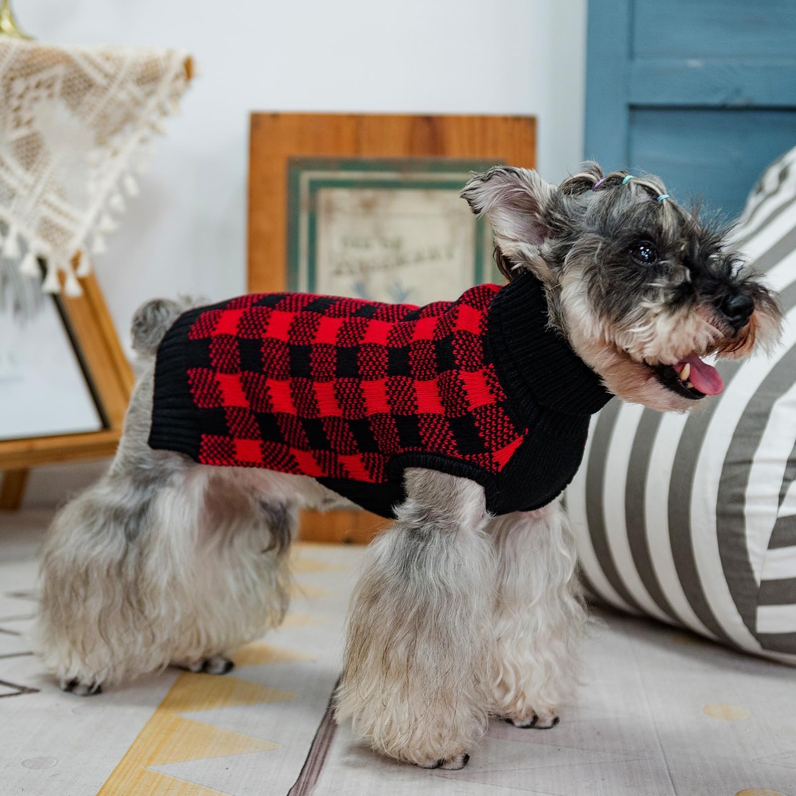 PUPTECK dog sweater easy-on-off pullover for quick outfit changes.