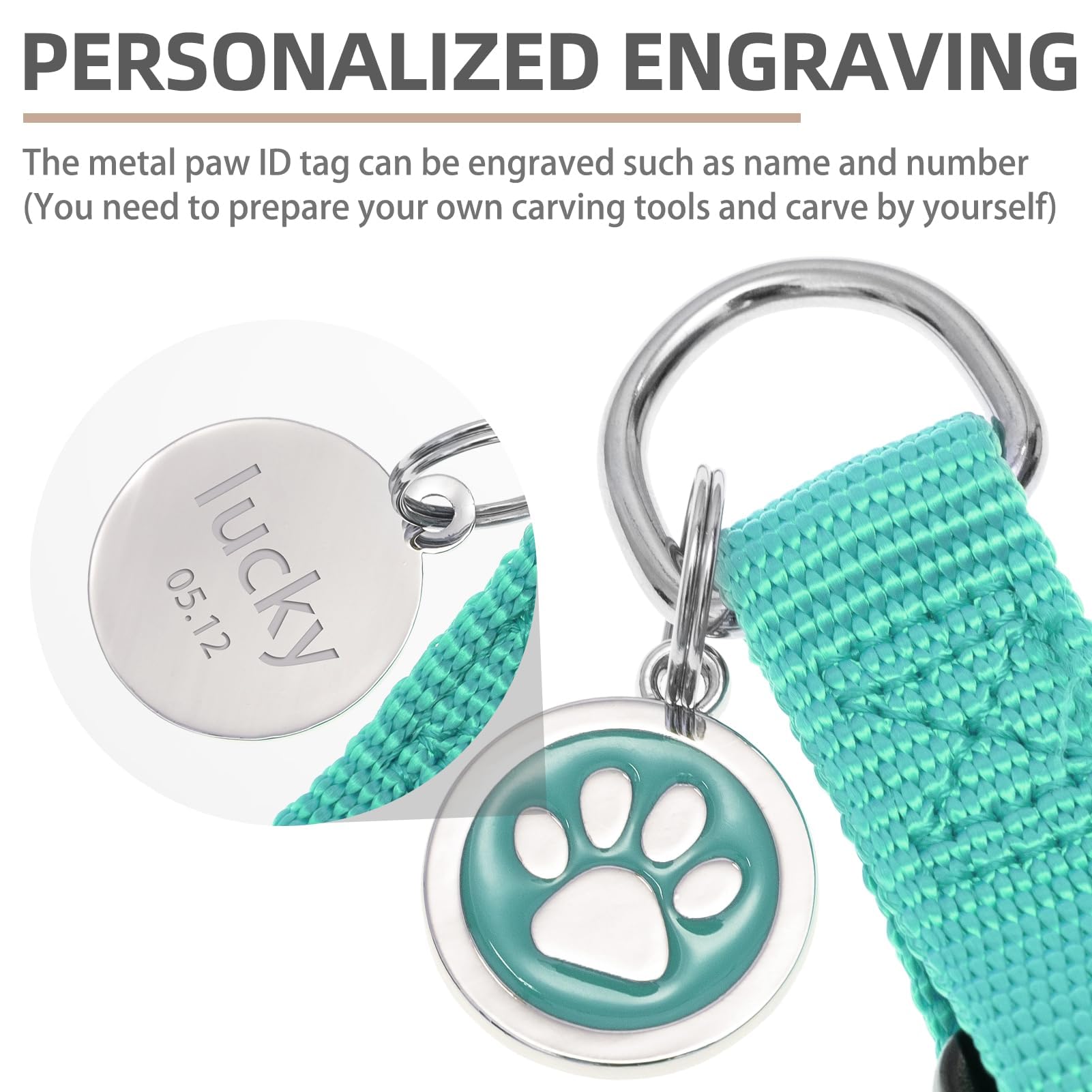 PUPTECK front paw-pattern ID tag design.