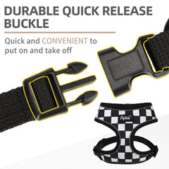 PUPTECK harness close-up focuses on breathable air-mesh and soft edge comfort.