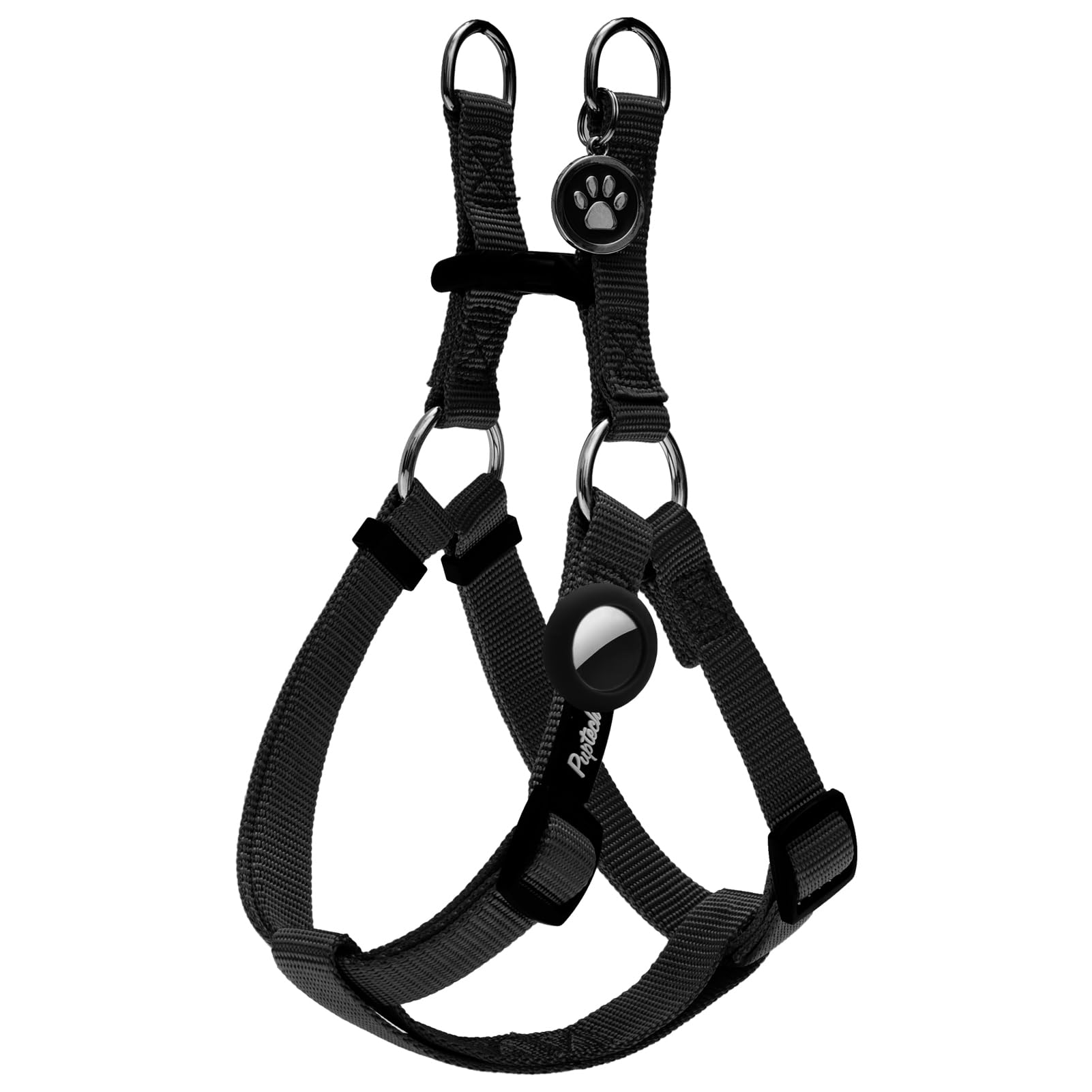 PUPTECK no-pull harness front view highlights chest-friendly design for comfortable walks.