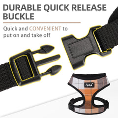PUPTECK plaid pattern harness close-up with stylish design for casual outings
