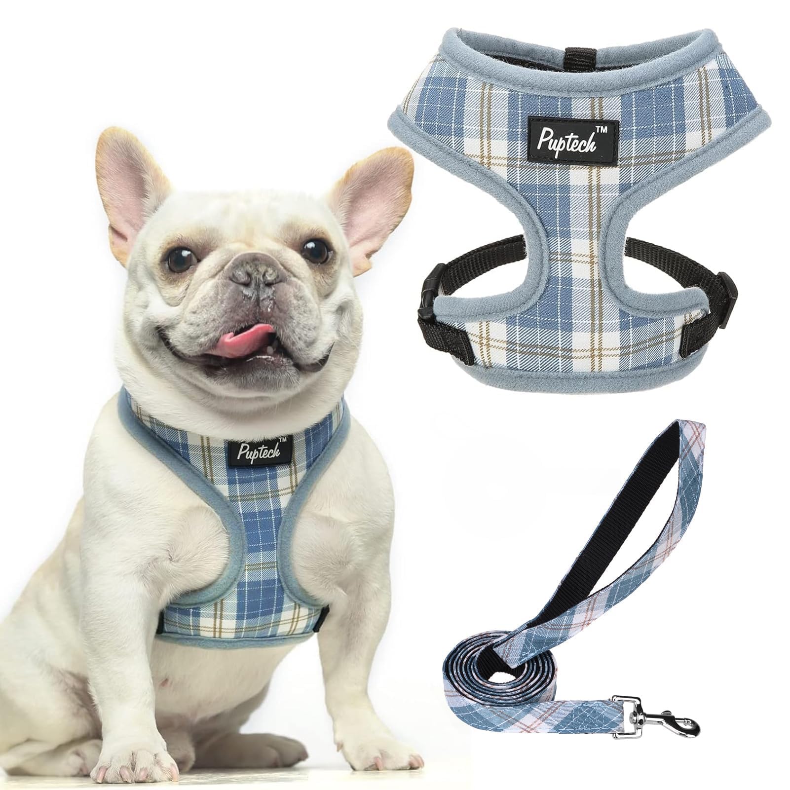 Pupt-eck soft mesh harness in sky blue for breathable daily comfort
