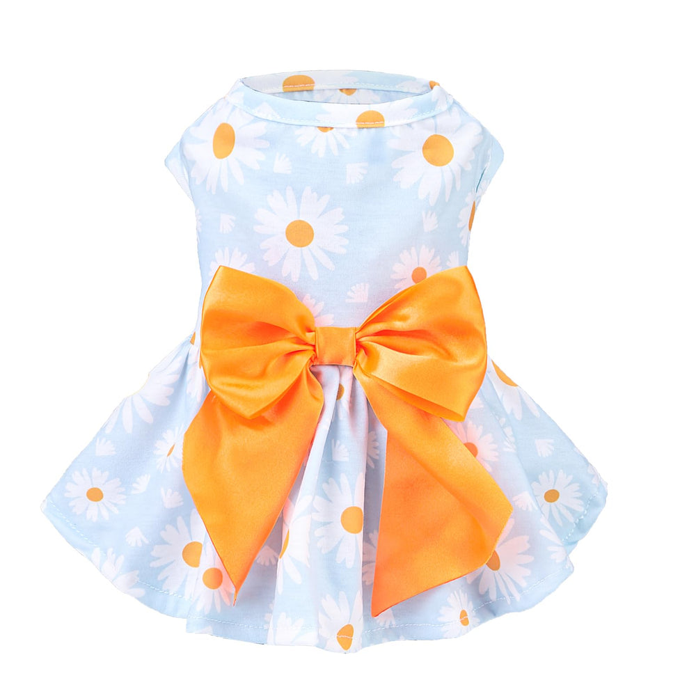 Vestido floral Daisy de PUPTECK para perro, perfecto para paseos de primavera.