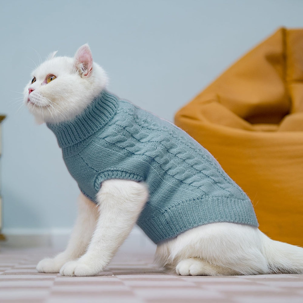 PUPTECK winter cat sweater coat pullover easy-on-off for busy owners