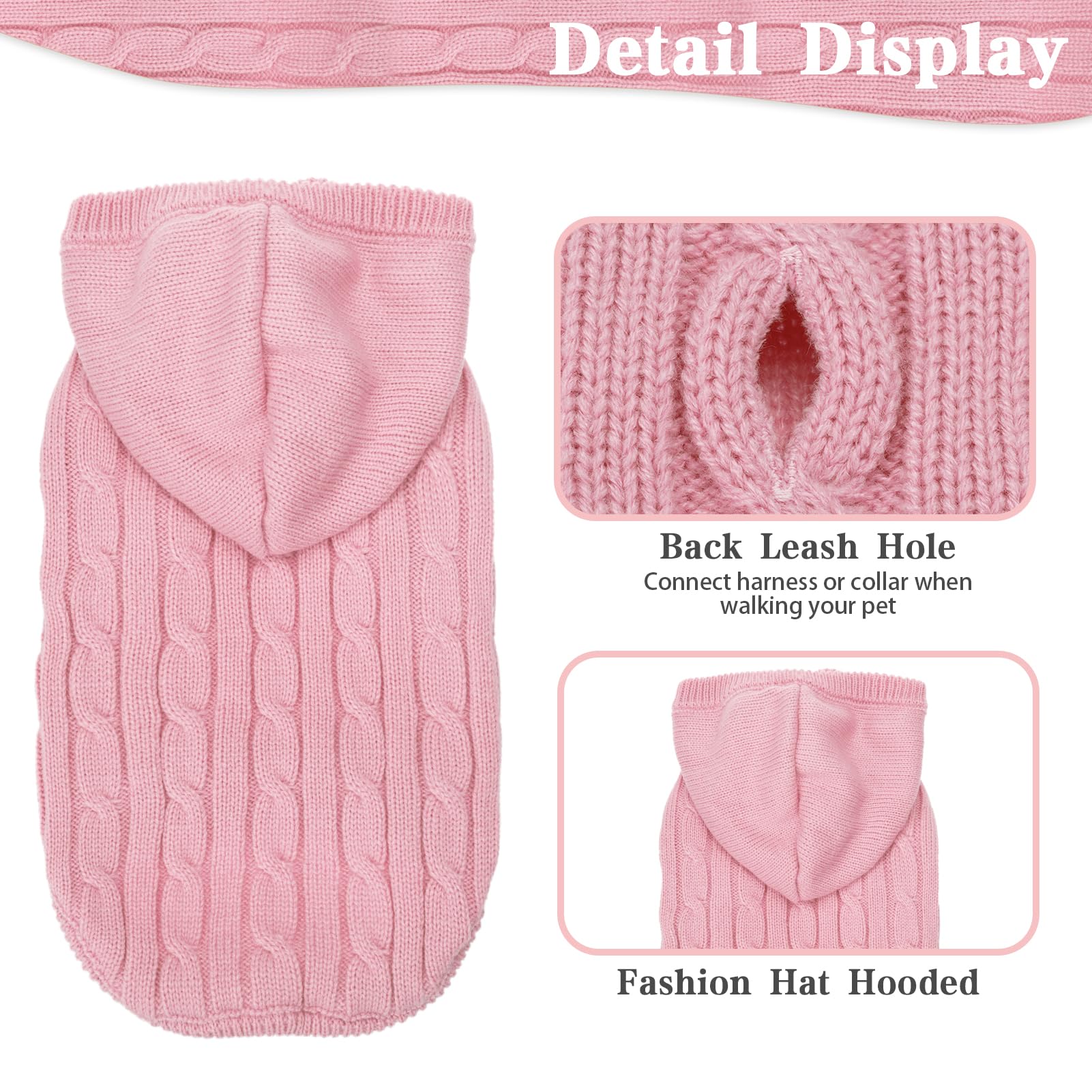 PUPTECK sweater with back leash hole shows easy outdoor walking setup
