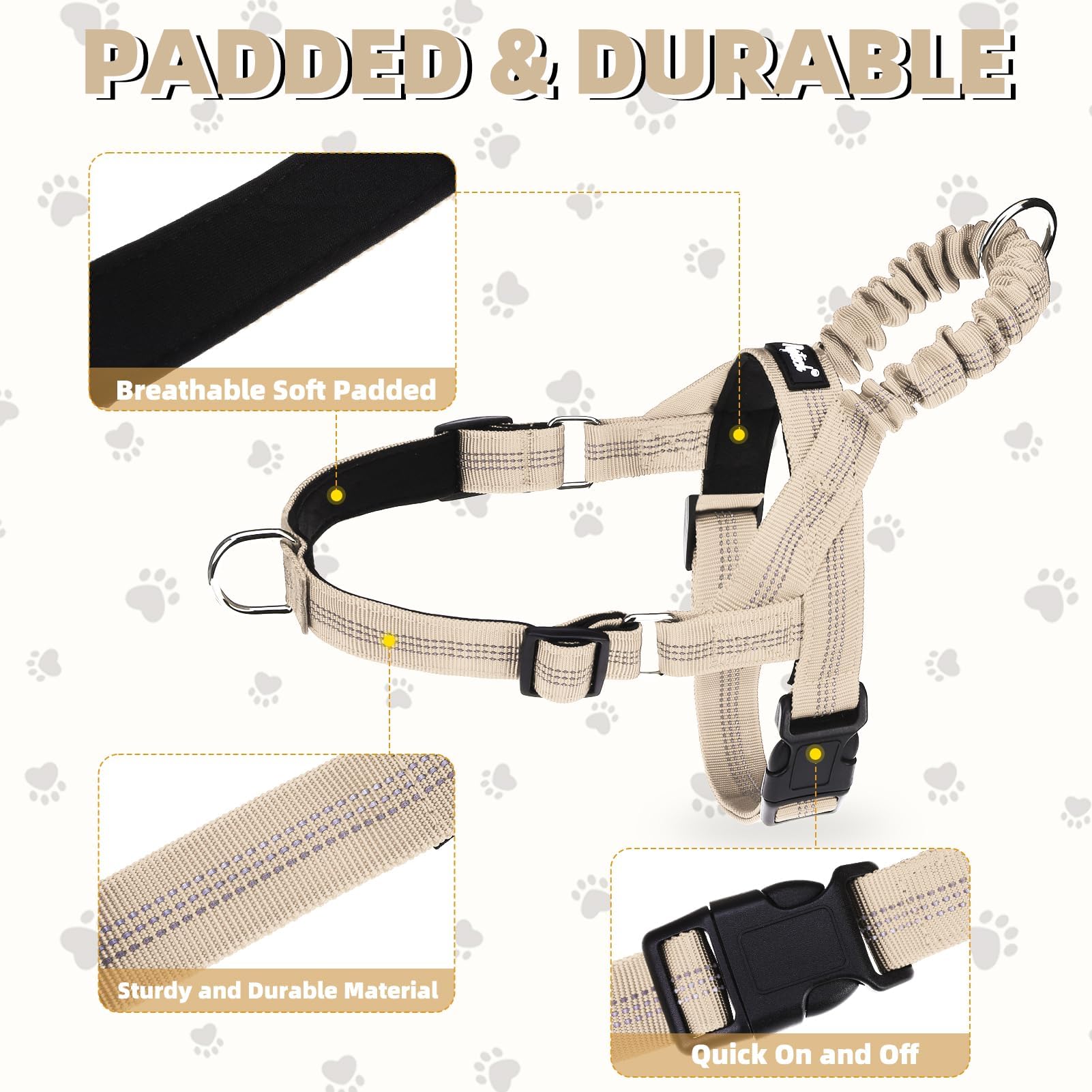 Puptack adjustable webbing and quick-release buckle for a secure fit