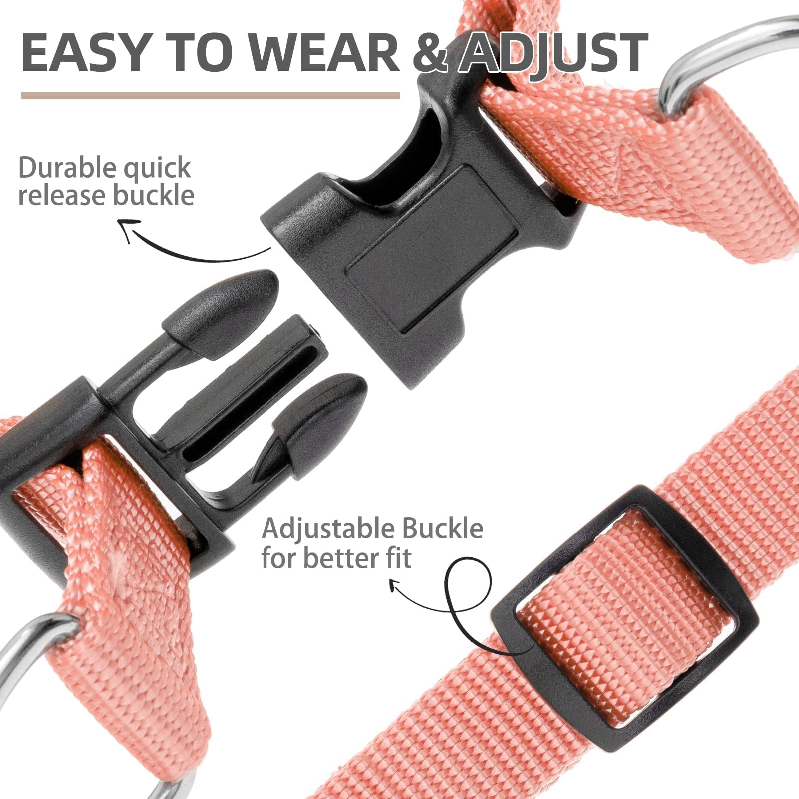 PUPTECK Durable nylon fabric close-up highlighting strong, smooth webbing for daily wear.