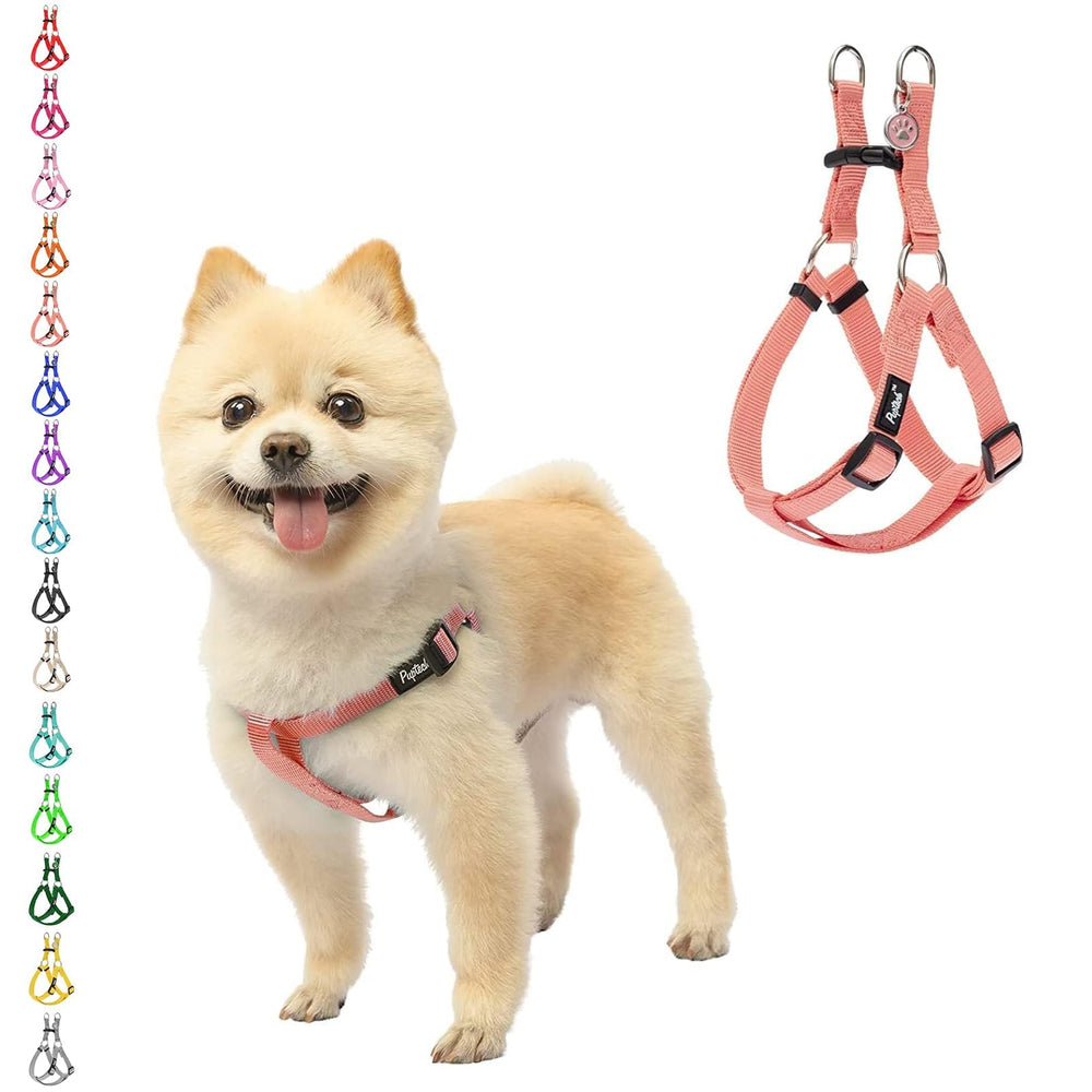 PUPTECK No Pull Harness front view in light coral for safer, comfortable walks.