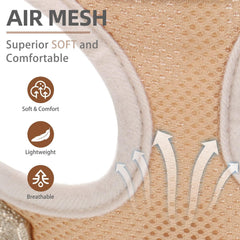 PUPTECK harness beige side-fit demonstrates secure control for active pets outdoors.