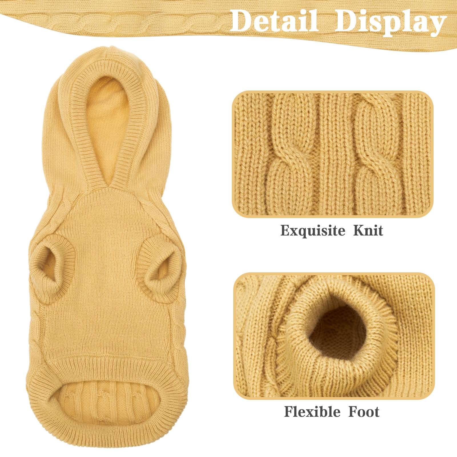 PUPTECK winter sweater leash hole enables easy outdoor strolls.