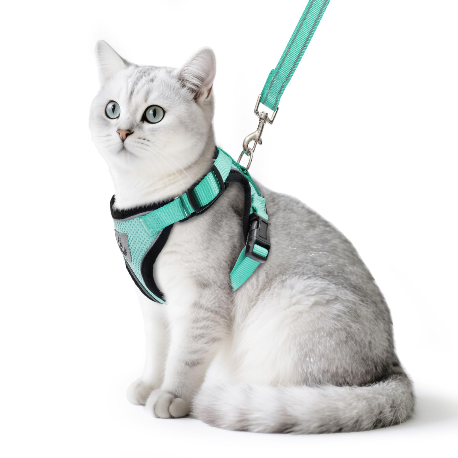 Arnés de gato PUPTECK con malla transpirable y ajuste cómodo.