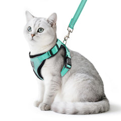 Arnés de gato PUPTECK con malla transpirable y ajuste cómodo.