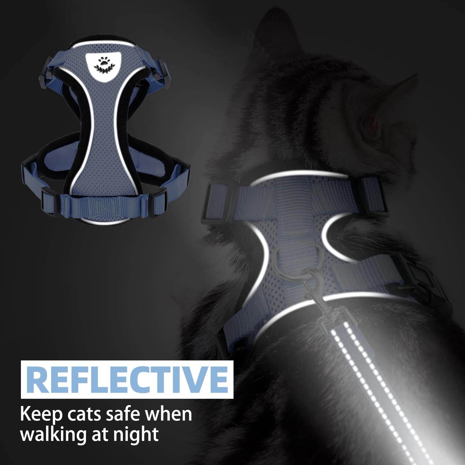 PUPTECK reflective strips on harness boost visibility for dusk outdoor use